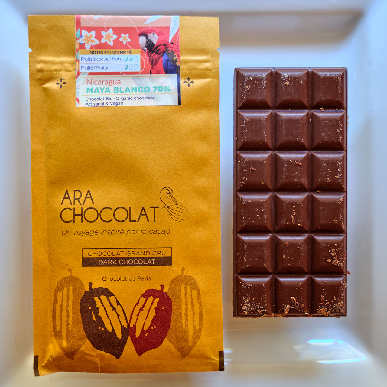 Ara Chocolat Nicaragua Maya Blanco 70% Dark Chocolate Bar