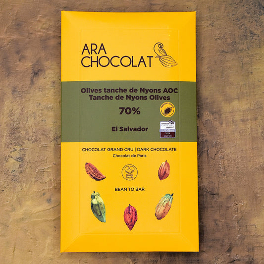Ara Chocolat 70% Dark Chocolate Bar with Nyons AOC Olives
