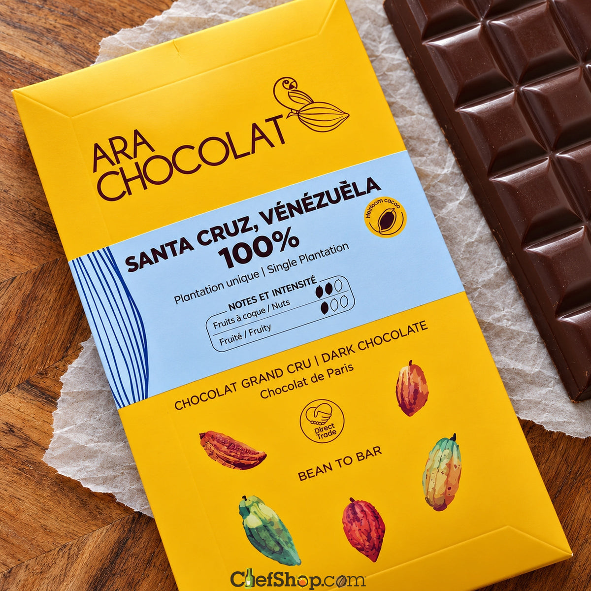 Ara Chocolat 100% Santa Cruz Dark Chocolate Bar