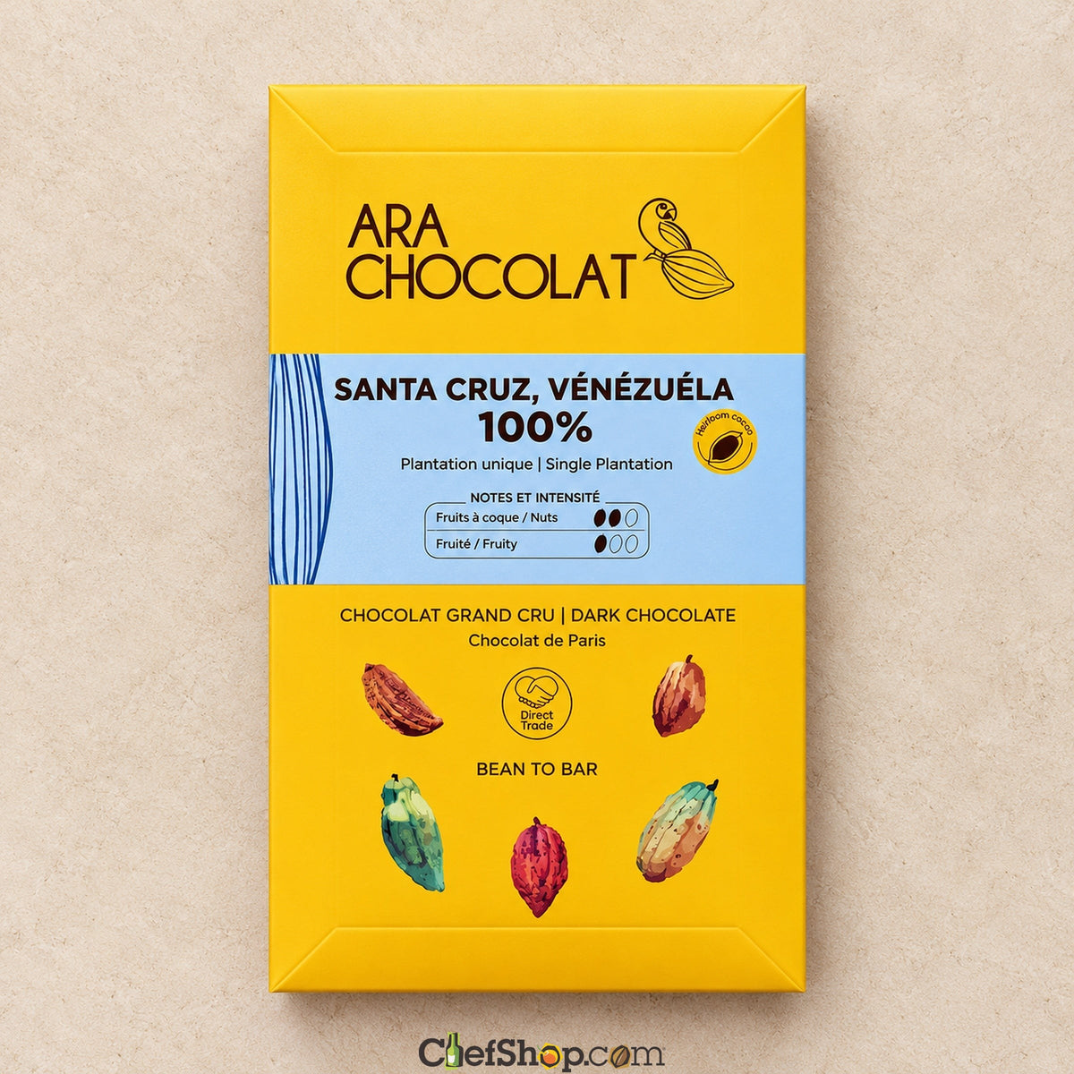 Ara Chocolat 100% Santa Cruz Dark Chocolate Bar