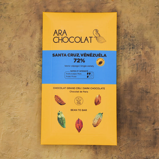 Ara Chocolat Santa Cruz Venezuela 72% Dark Chocolate Bar