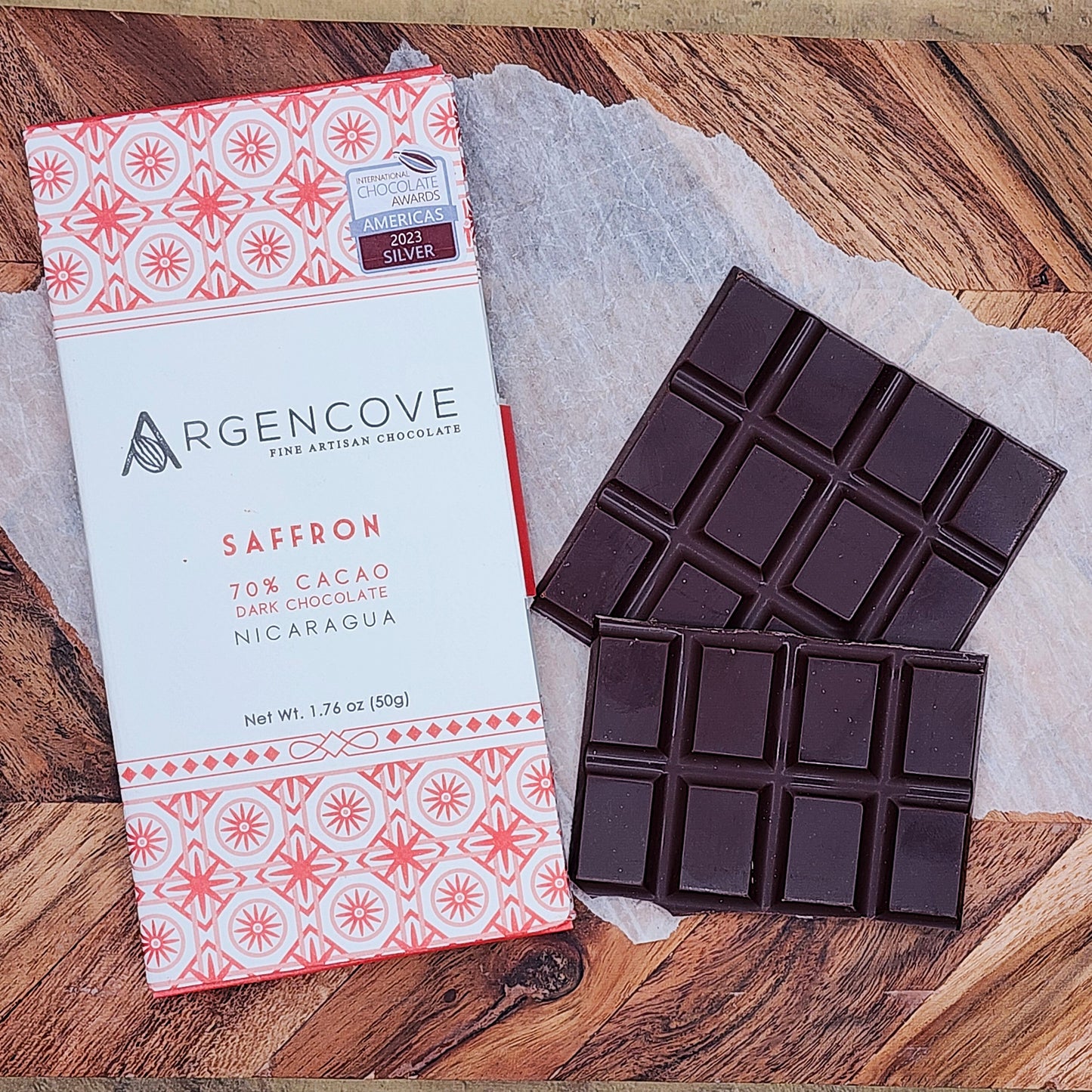 Argencove Saffron 70% Dark Chocolate Bar