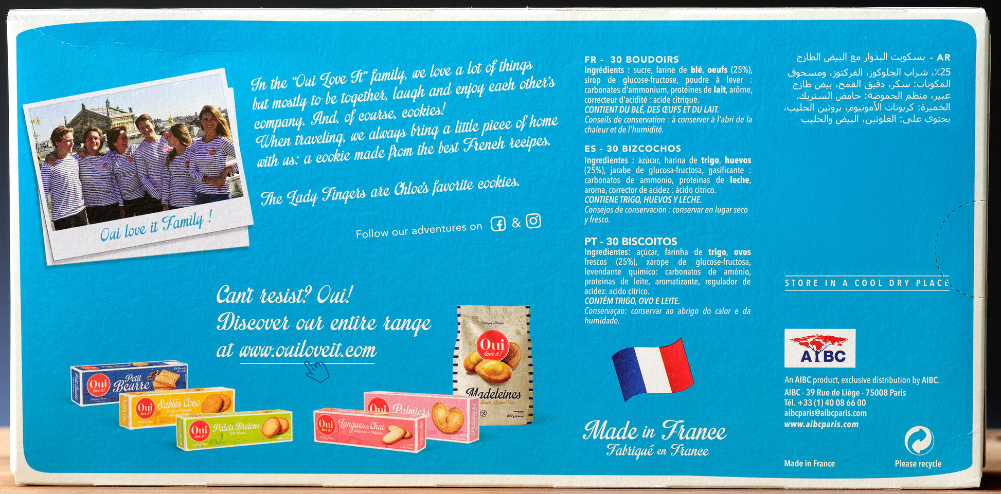 Oui Love It Boudoirs - Lady Fingers back label