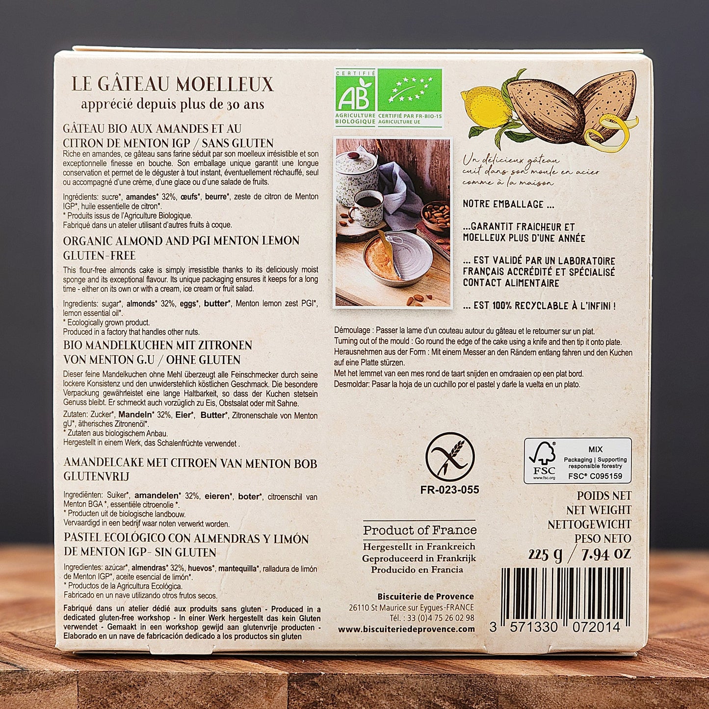 Biscuiterie de Provence Organic Citron Almond Cake - Gluten Free