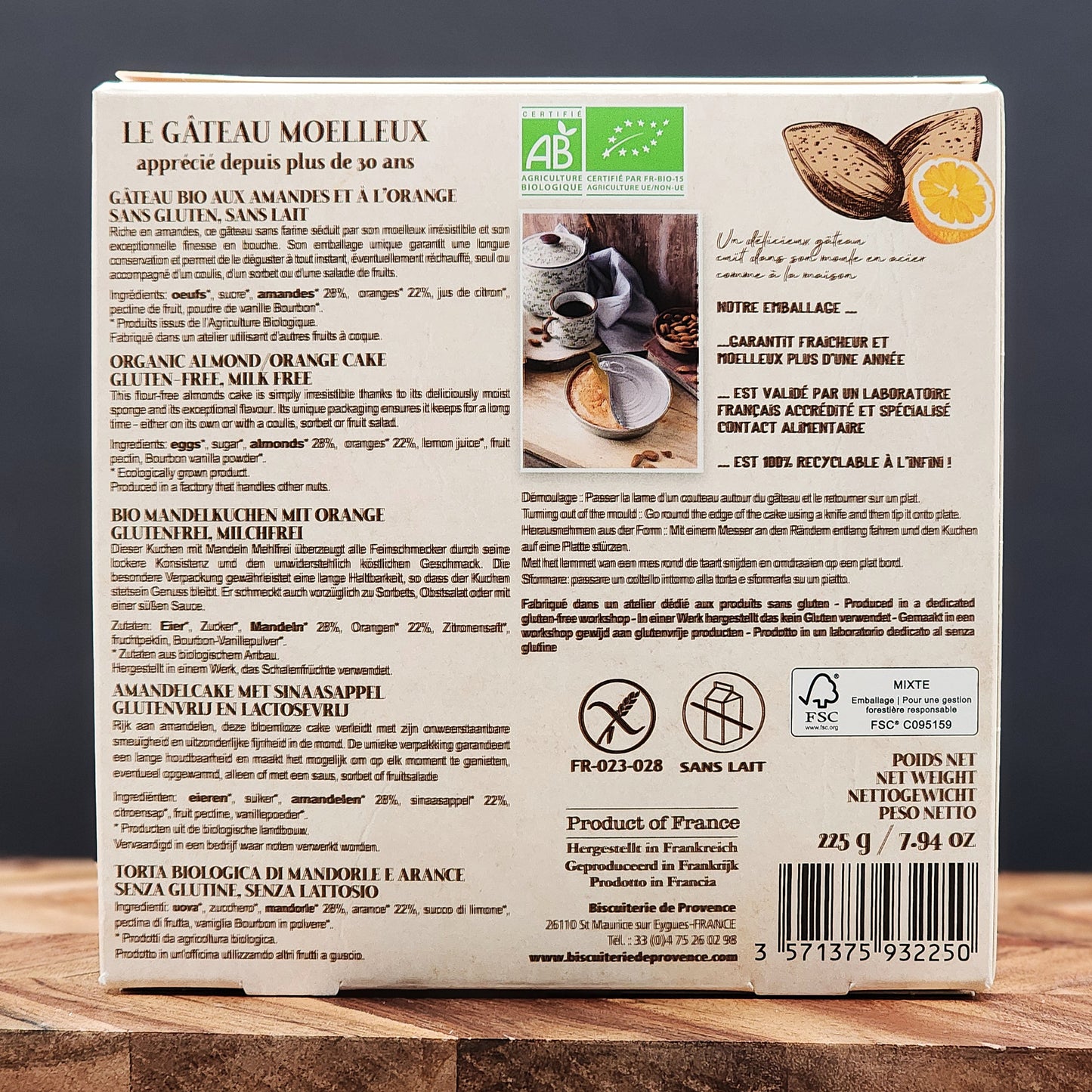 Biscuiterie de Provence Organic Orange Almond Cake - Gluten Free