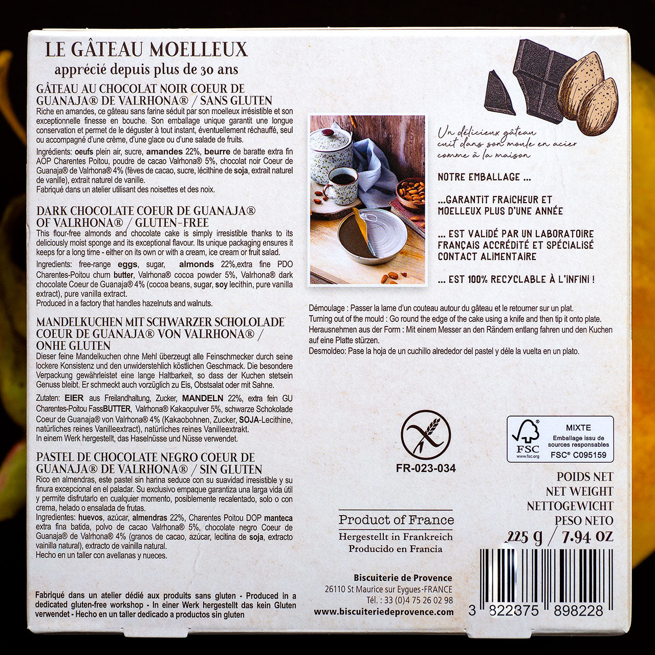 Biscuiterie de Provence Chocolate Almond Cake - Gluten Free
