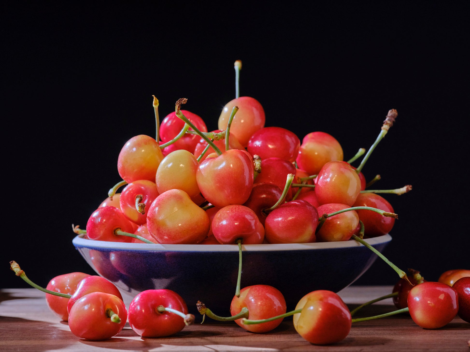 Bowl of Fresh Rainier Cherries 2025