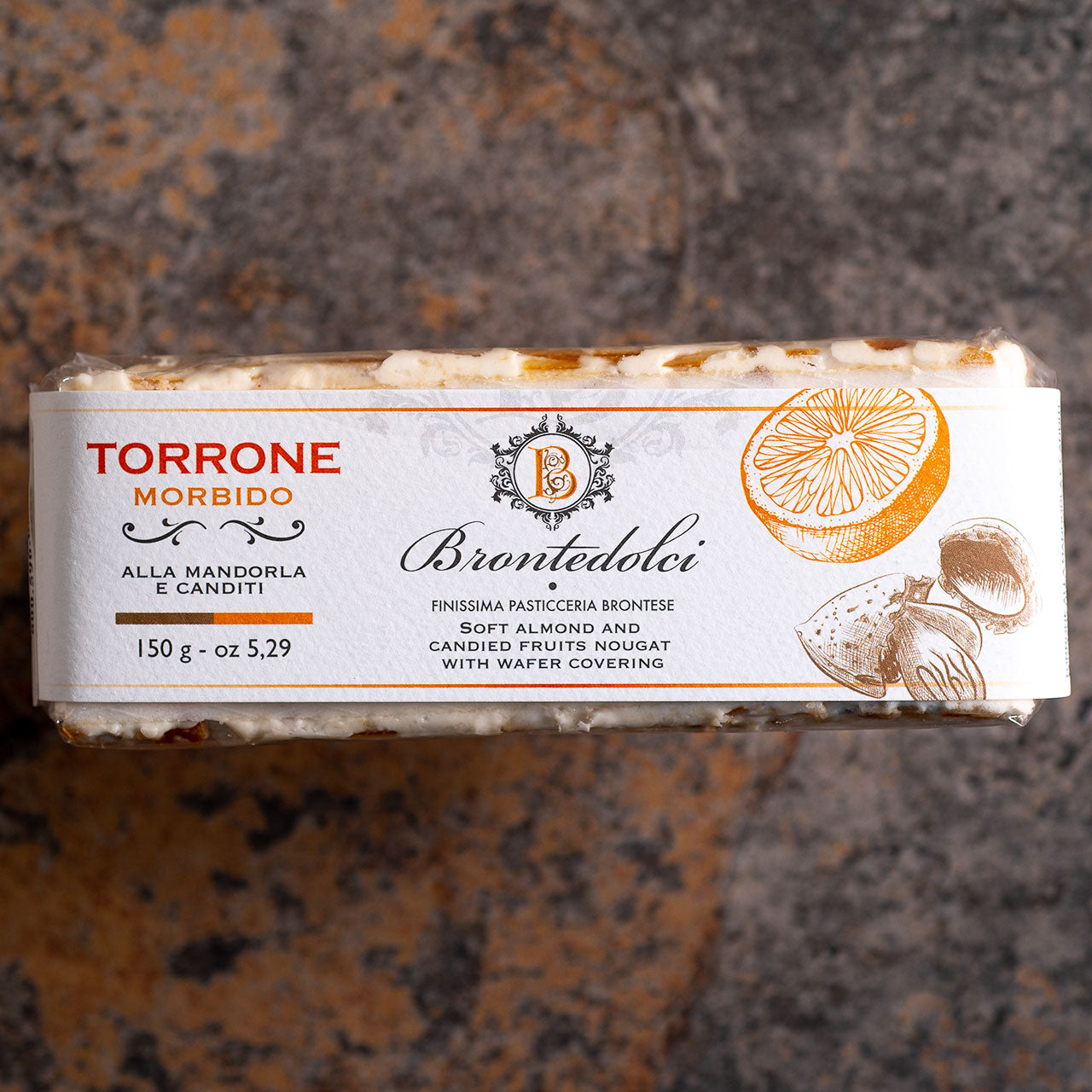 Brontedolci Torrone Morbido Torrone Alla Mandorla e Canditi - Almond Torrone with Candied Orange