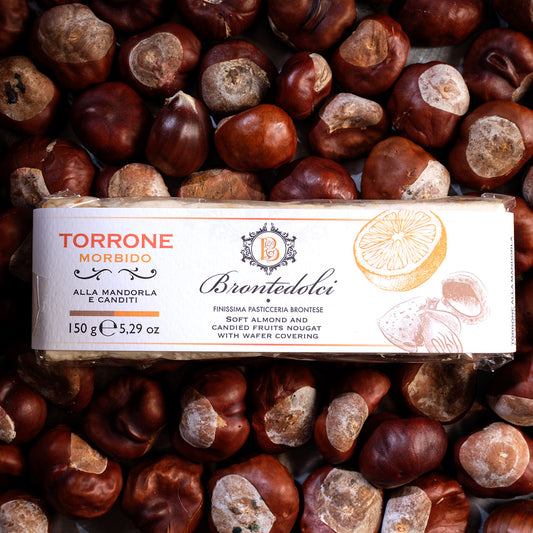 Brontedolci Torrone Morbido Torrone Alla Mandorla e Canditi - Almond Torrone with Candied Orange