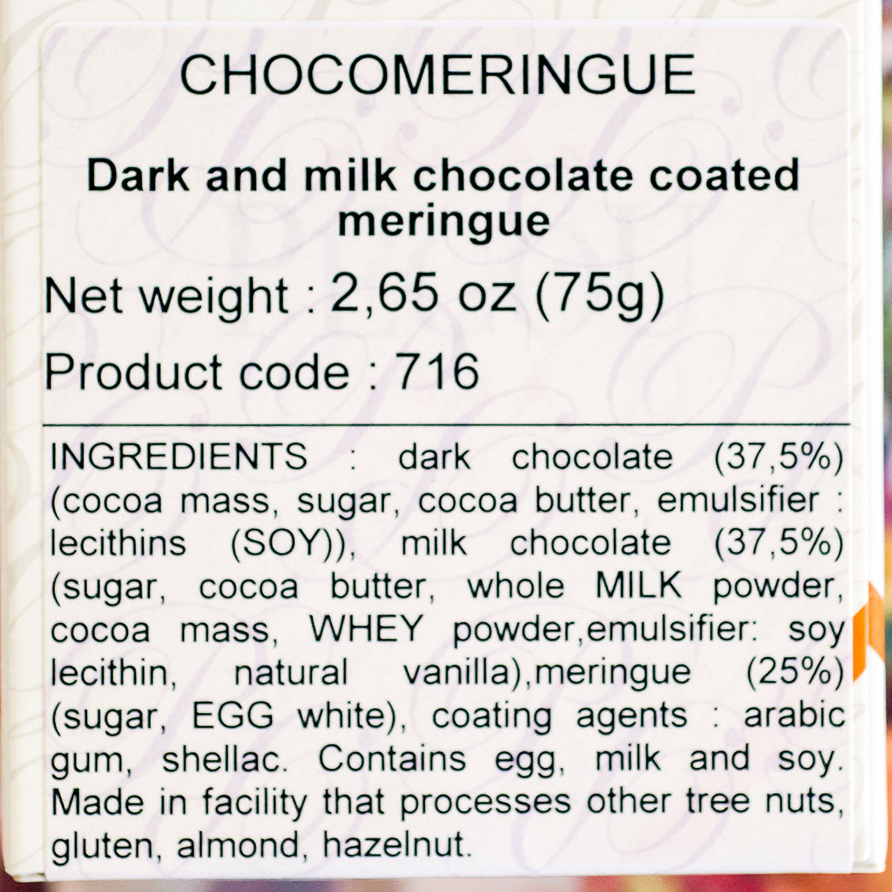 Pecou Chocolate Covered Meringues - 1/2 kilo box