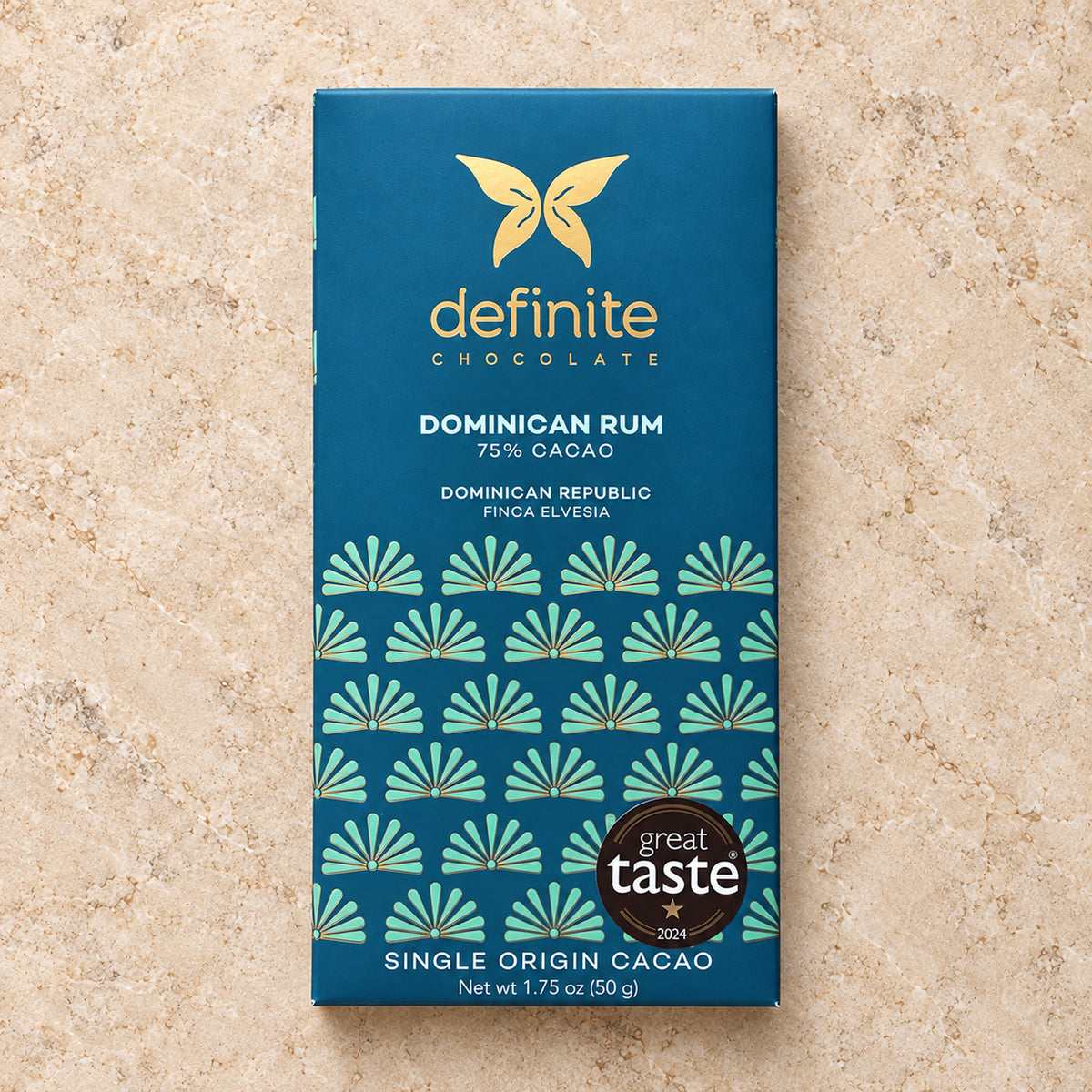 Definite Chocolate Dominican Rum 75% Dark Chocolate Bar