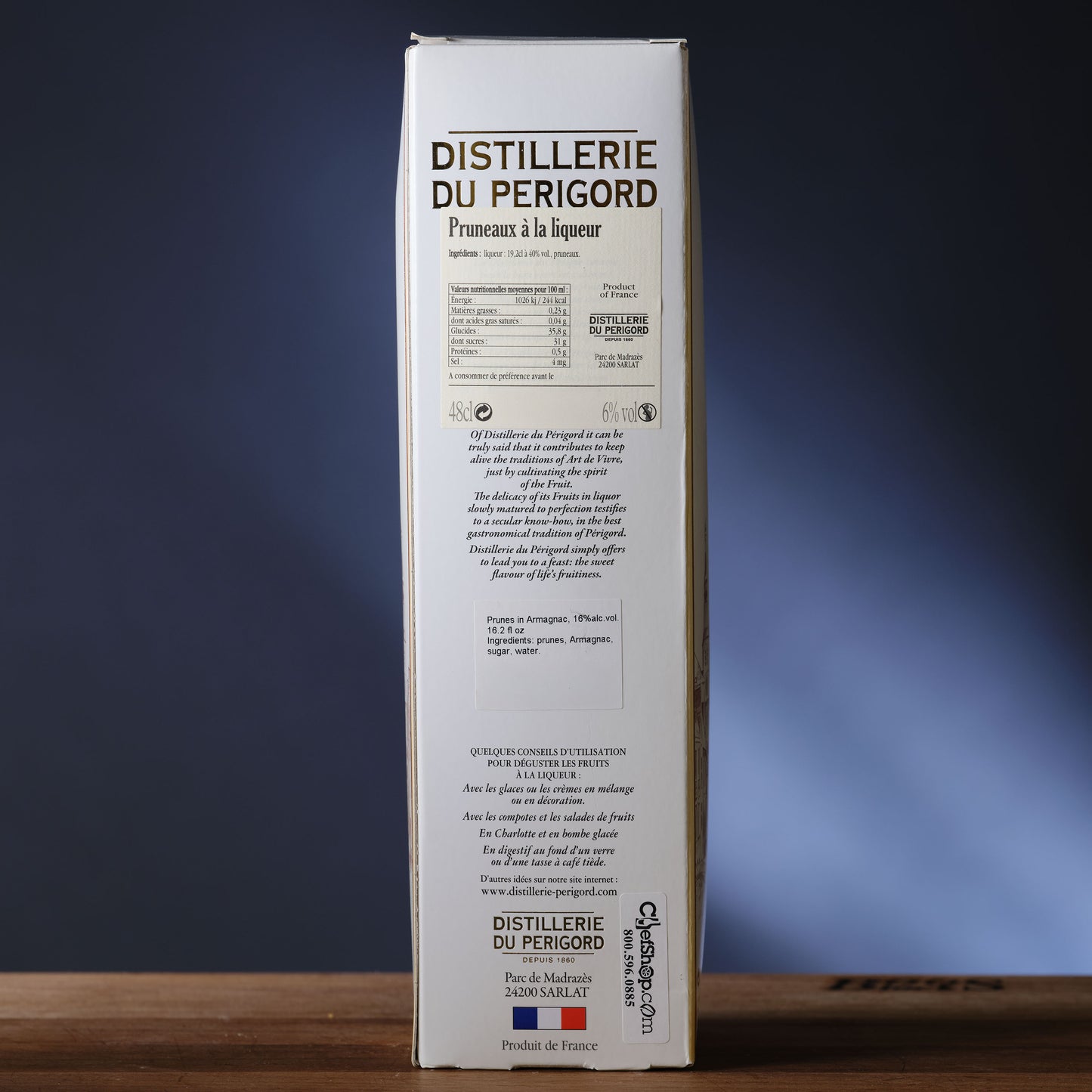 Distillerie du Perigord Prunes in Armagnac nutrition