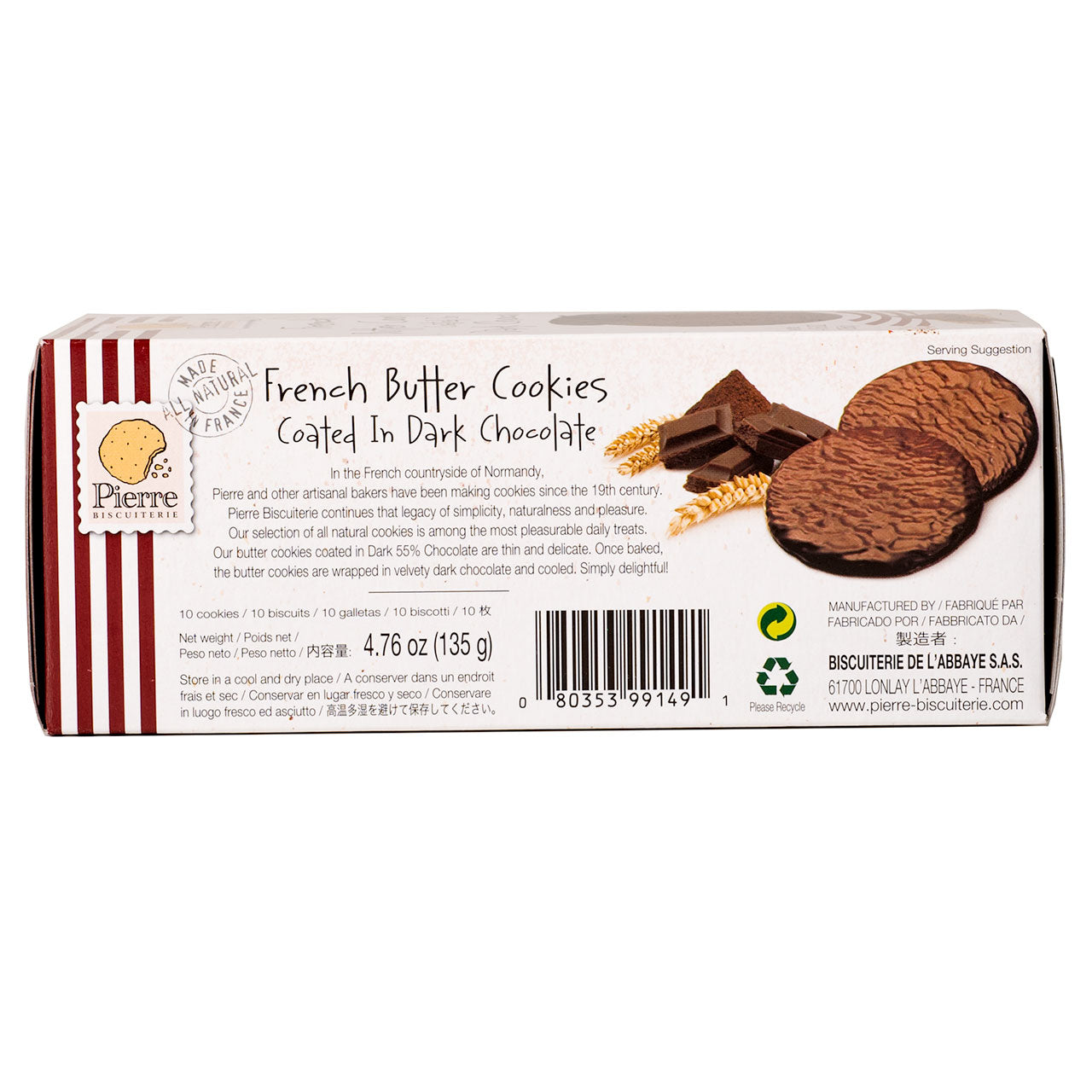 Pierre Biscuiterie Dark Chocolate-Coated Butter Cookies