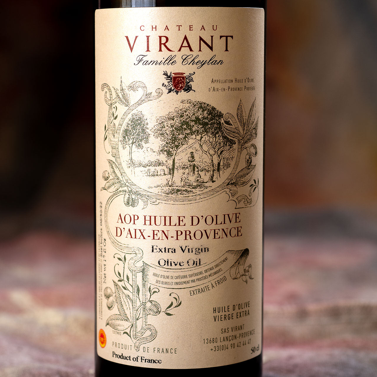 Chateau Virant A.O.P. Olive Oil close label