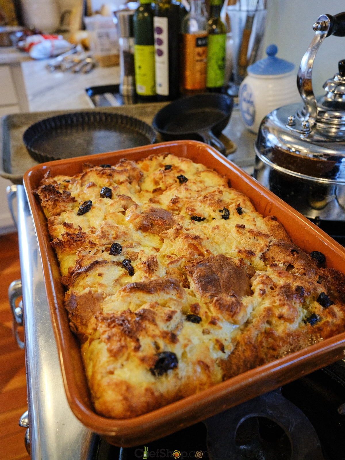 Bread pudding Bona Furtuna Blood Orange and Olive Oil Panettone 
