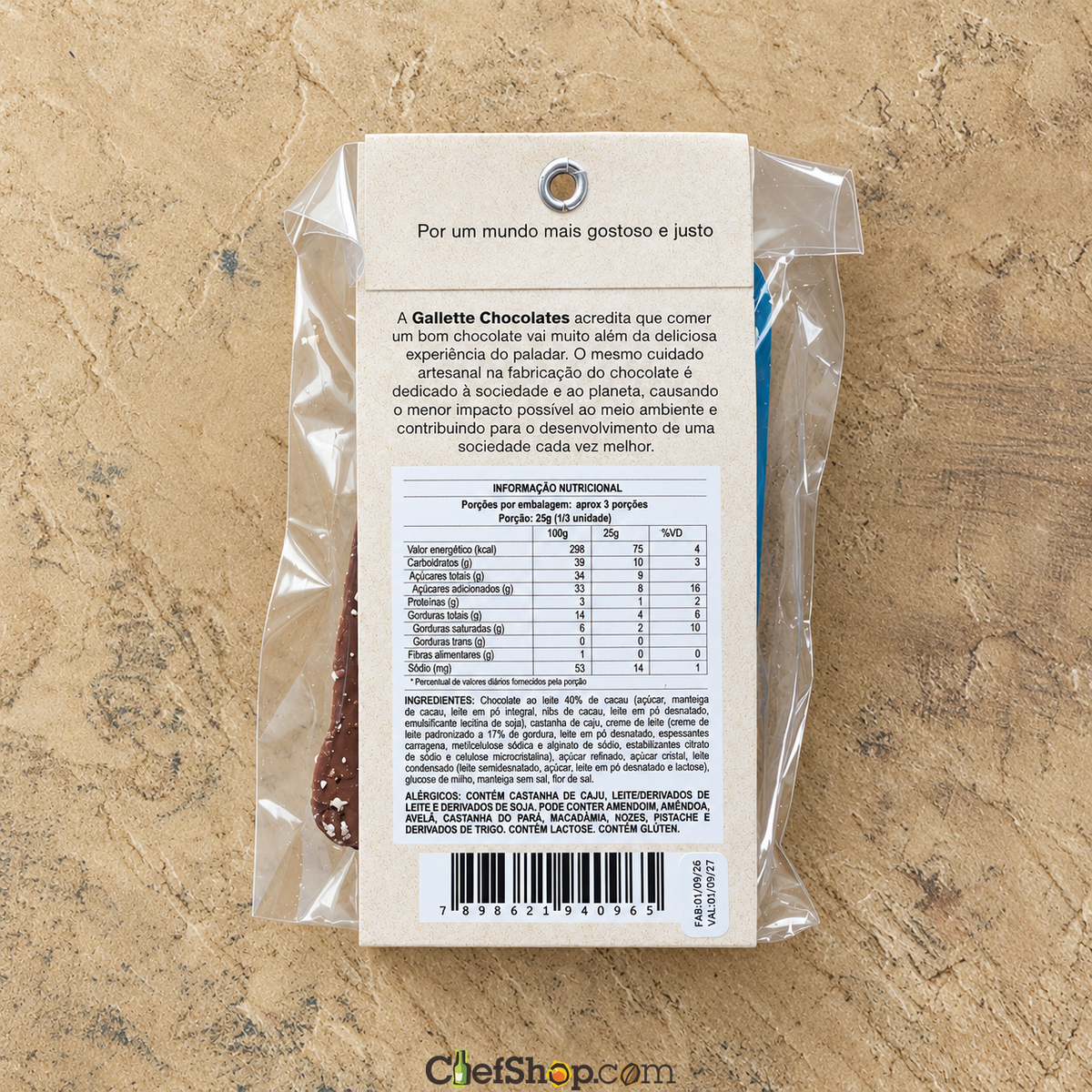 Gallette Chocolates Cashew Nut Caramel Bar