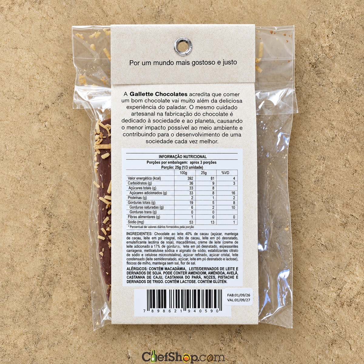 Gallette Chocolates Coconut-Macadamia Caramel Bar