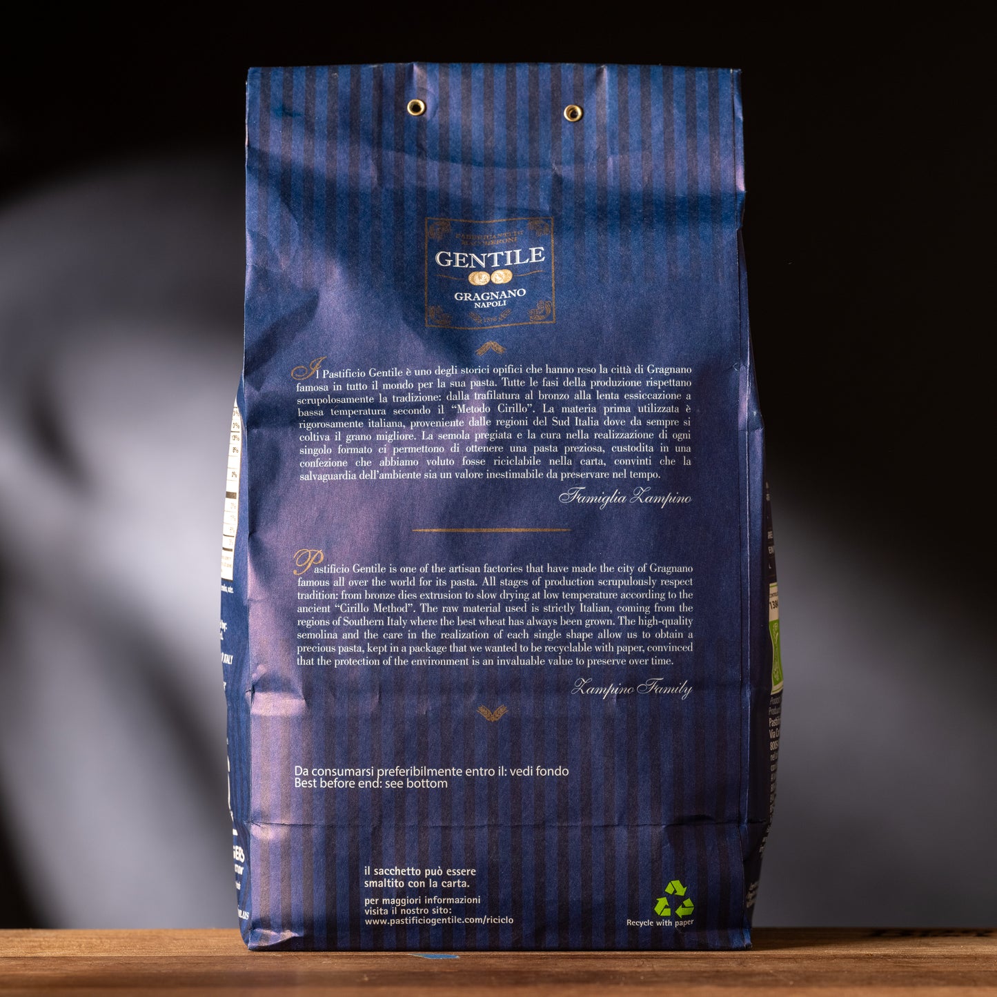 GENTILE Organic Rigatoni Pasta