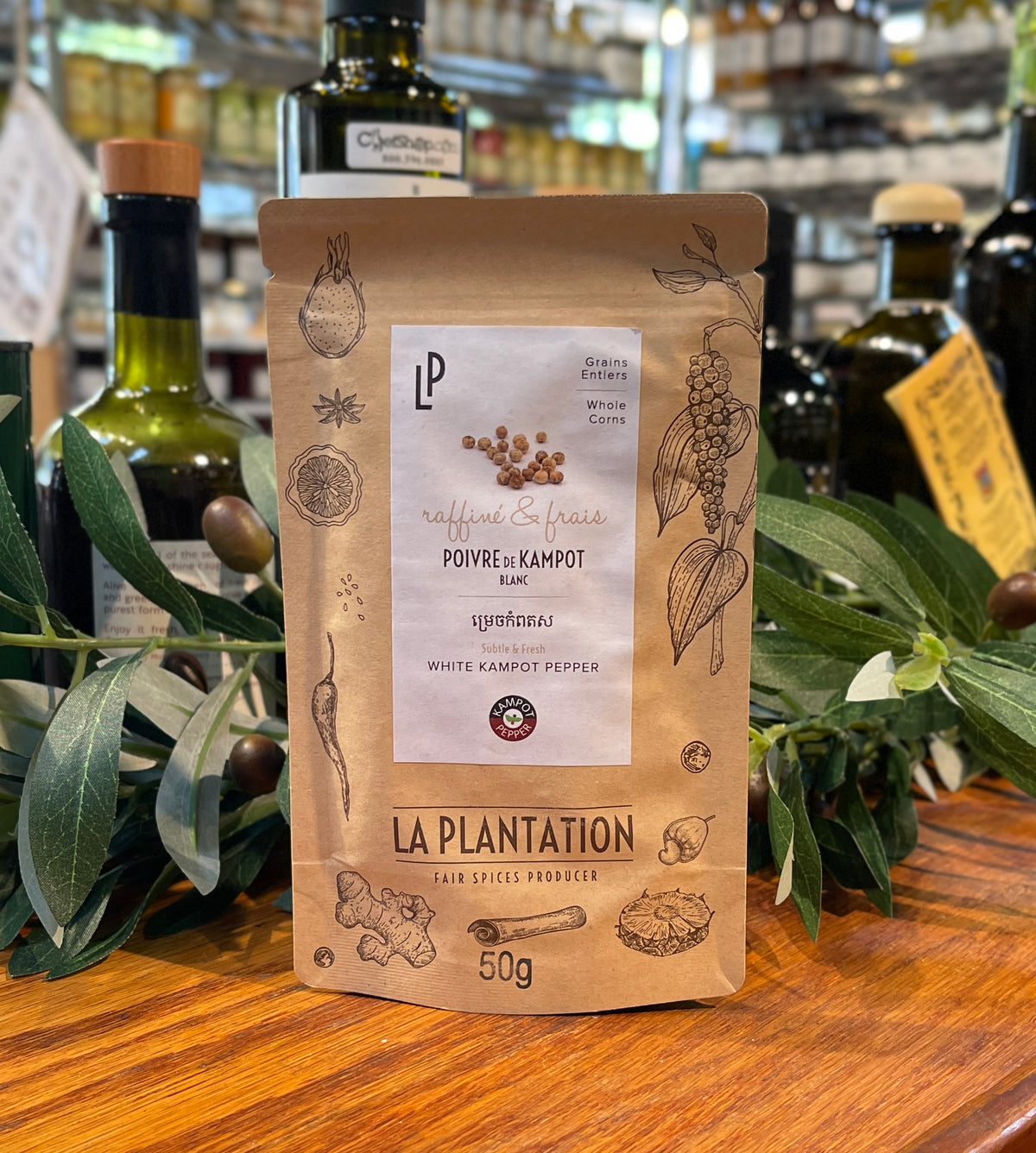 La Plantation Whole Dried White Kampot Peppercorns (IGP)
