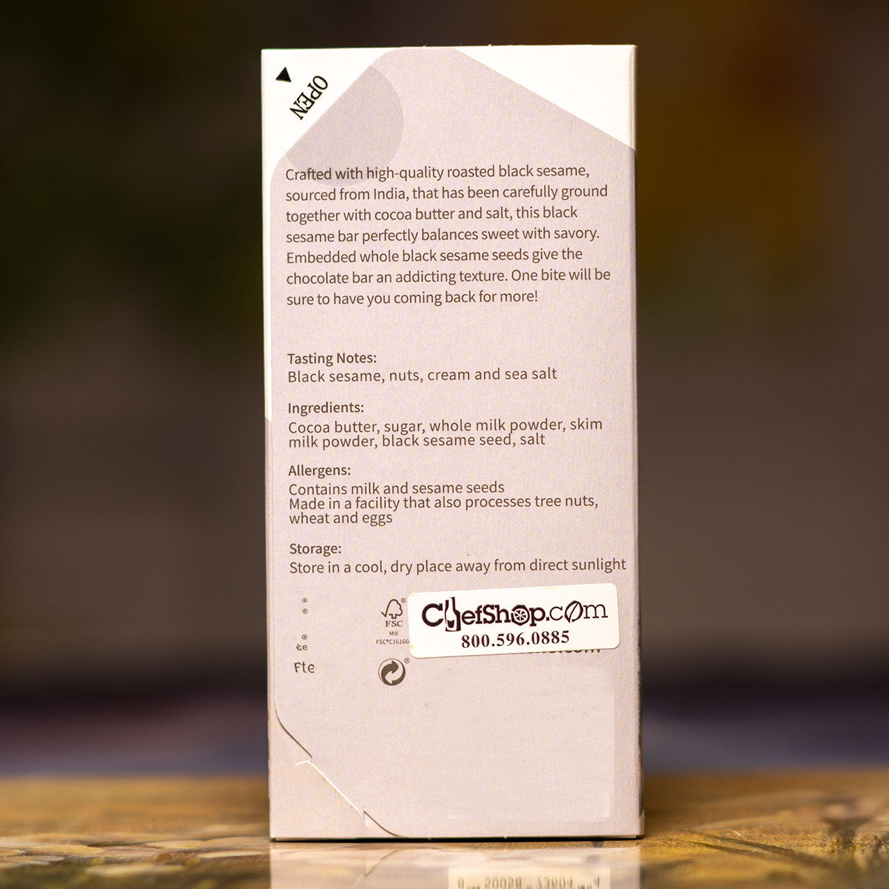 KESSHO Black Sesame White Chocolate Bar