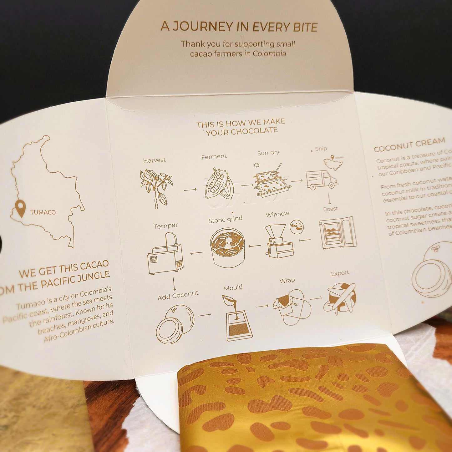 KARÜ Coconut Cream 58% Coconut Milk Chocolate Bar with Coconut Sugar