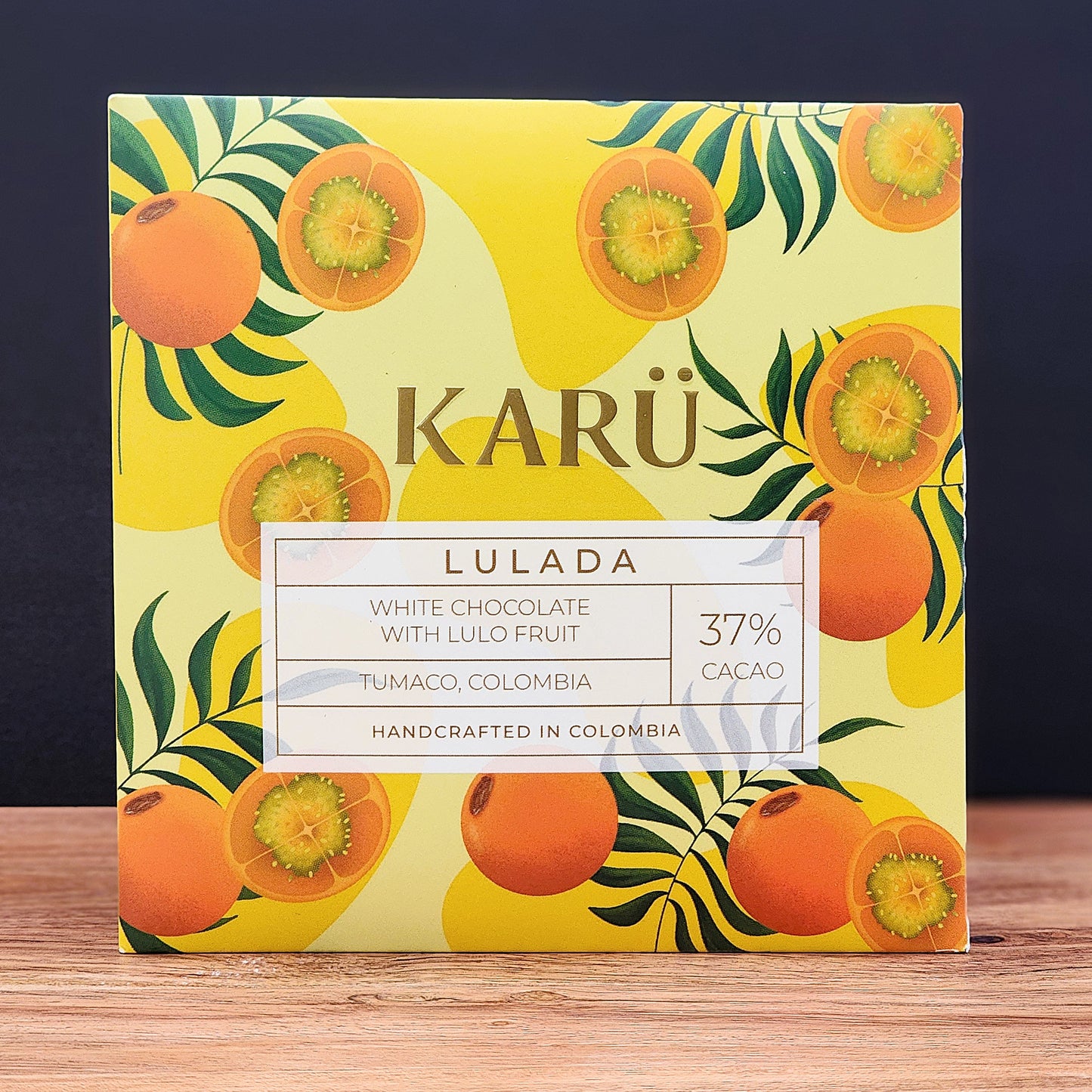 KARÜ Lulada 37% White Chocolate Bar with Lulo Fruit