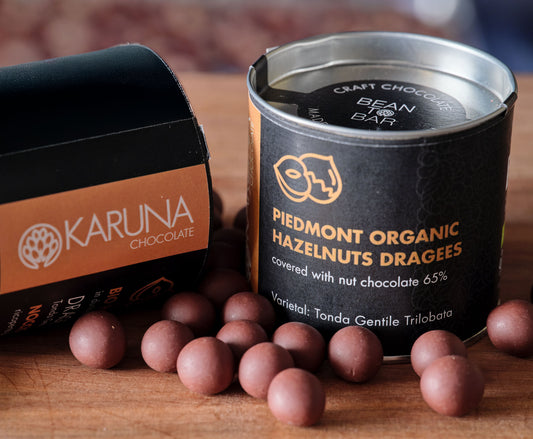 Karuna Organic IGP Hazelnuts and 65% Dark Chocolate Dragees