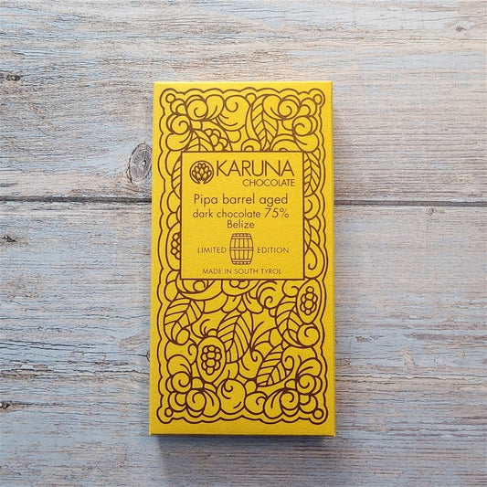 Karuna Pipa Barrel Aged Belize 75% Dark Chocolate Bar