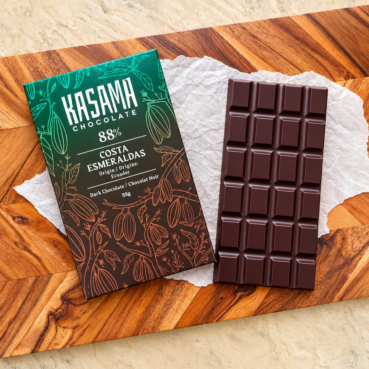 Kasama Costa Esmeraldas 88% Dark Chocolate Bar