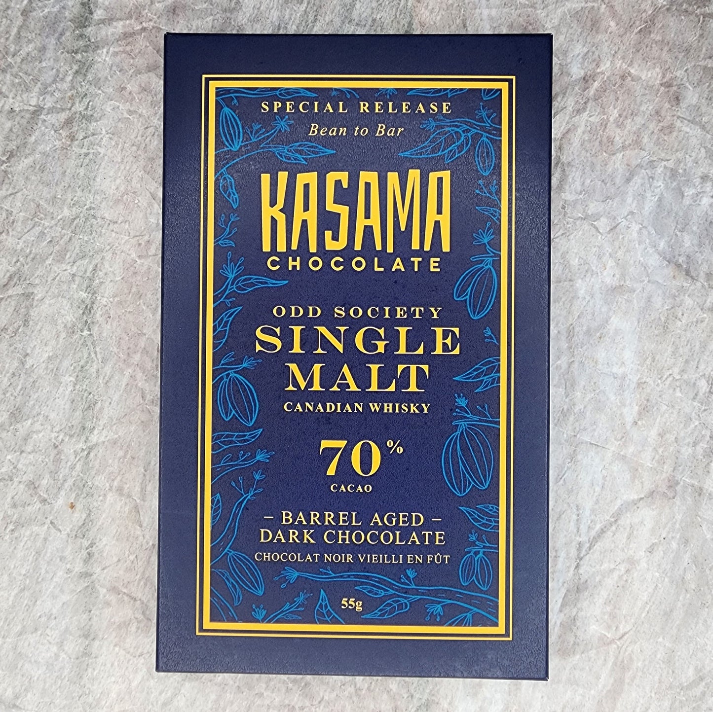 Kasama Chocolate Single Malt Canadian Whisky 70% Barrel Aged Dark Bar