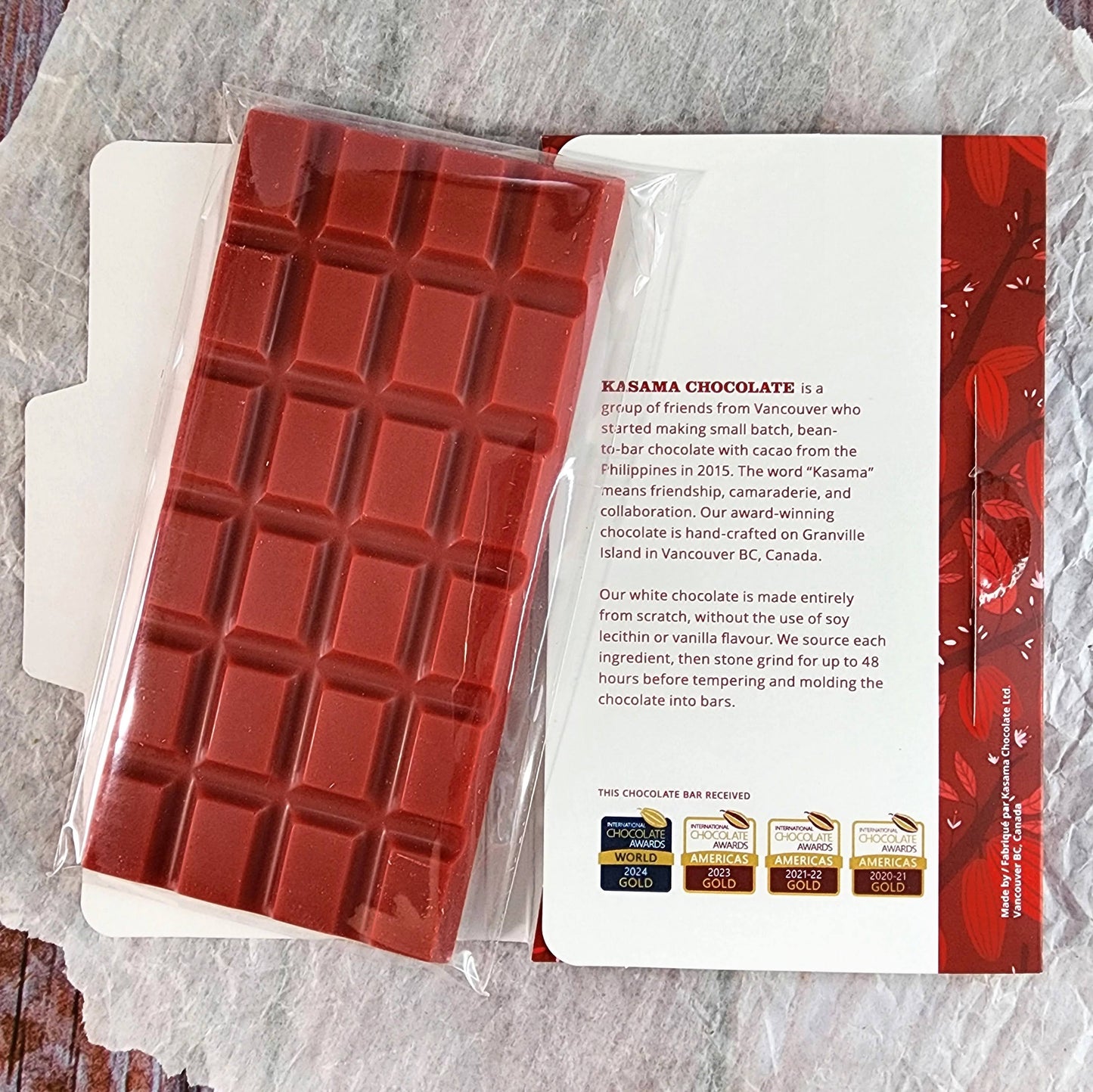 Kasama Strawberry White Chocolate Bar