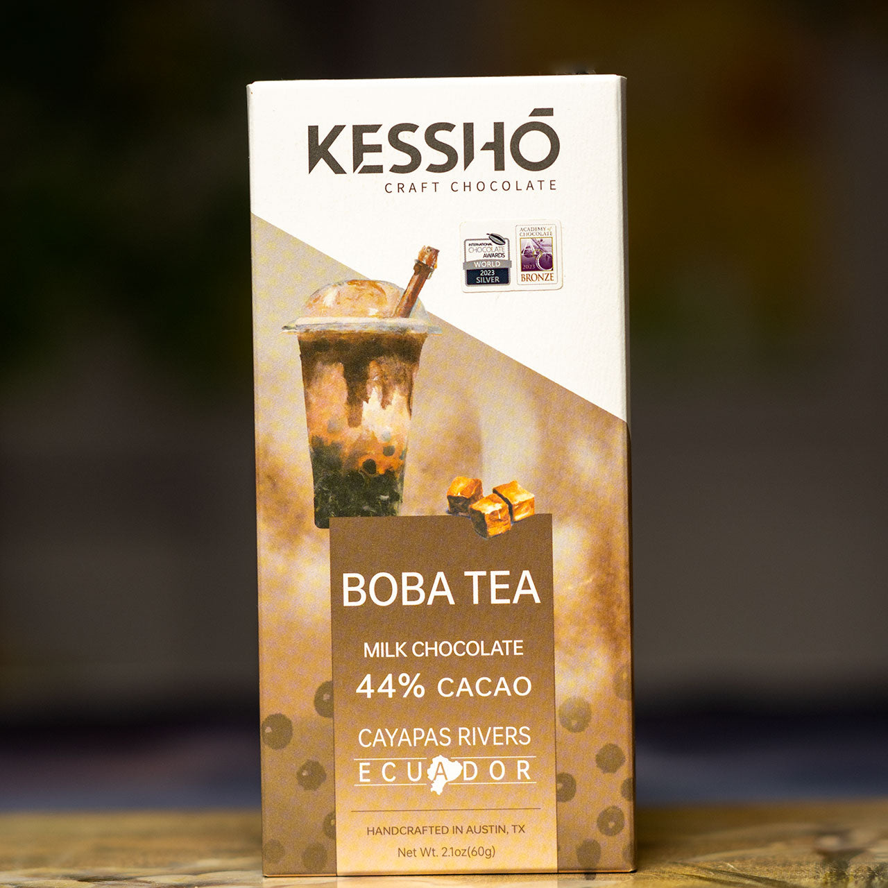 KESSHO Boba Tea 44% Cacao Milk Chocolate Cayapas Rivers Ecuador