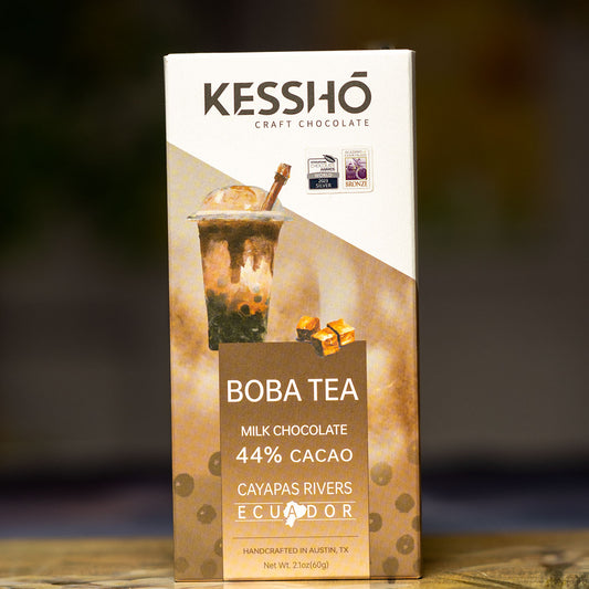 KESSHO Boba Tea 44% Cacao Milk Chocolate Cayapas Rivers Ecuador