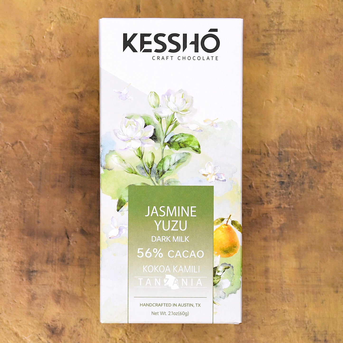 KESSHŌ Jasmine Yuzu 56% Dark Milk Chocolate Bar