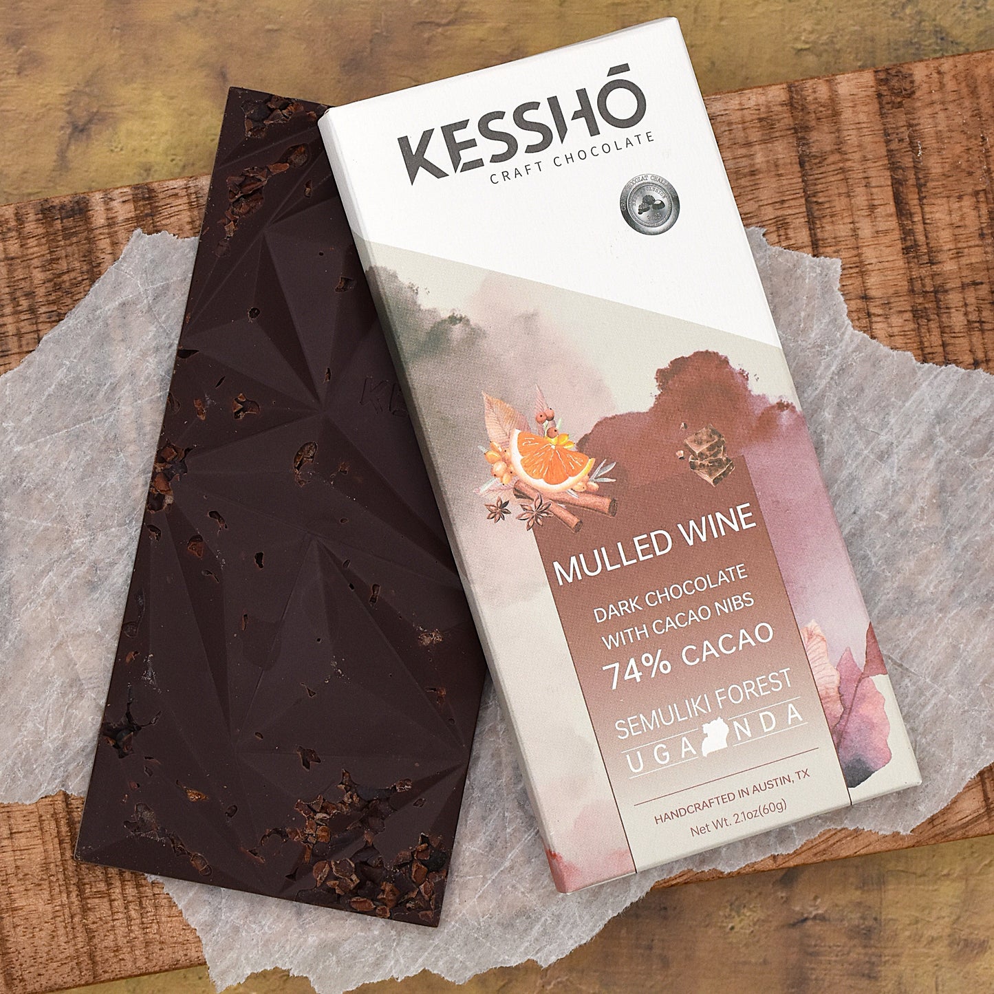 KESSHŌ Mulled Wine 74% Dark Chocolate Bar