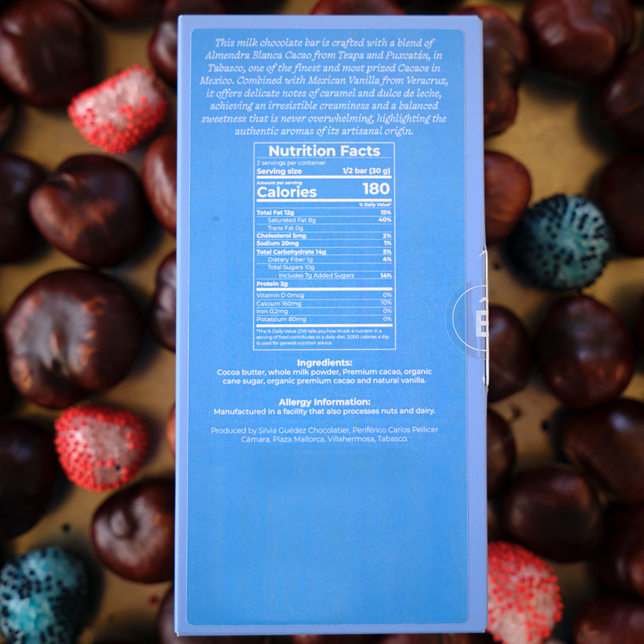 LEVELEZ 47% Dark Milk Almendra Blanca Chocolate Bar