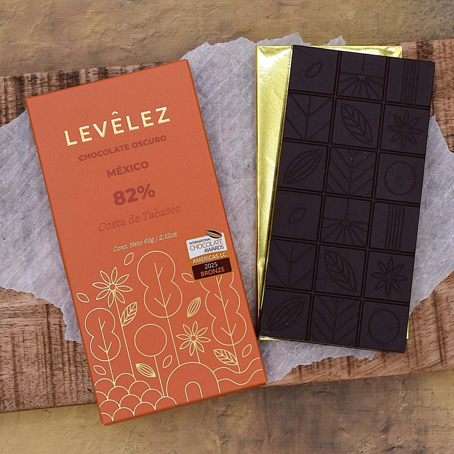 Levêlez 82% Costa de Tabasco Dark Chocolate Bar