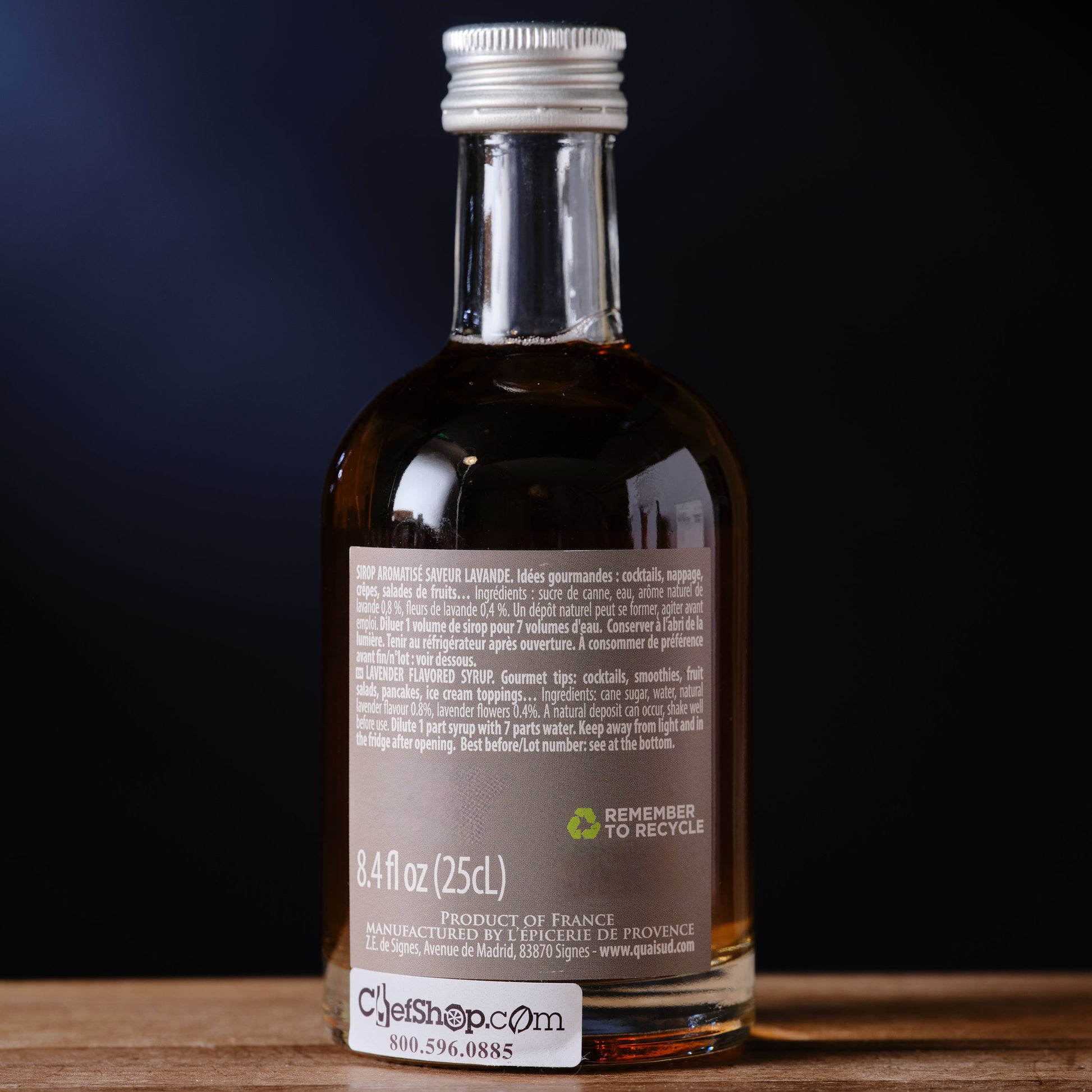 L'Epicerie de Provence Lavander Syrup back label