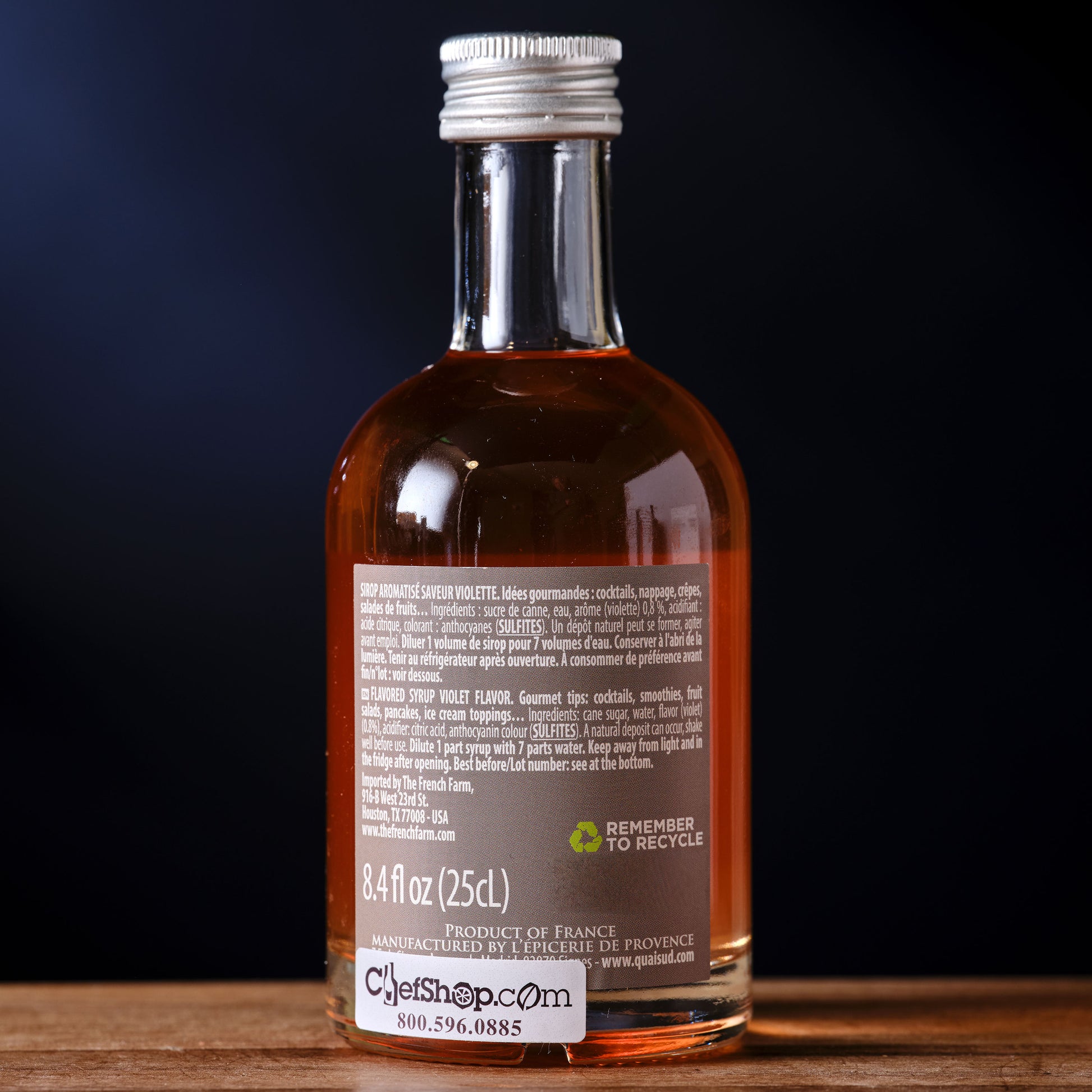 L'Epicerie de Provence Violet Syrup back label