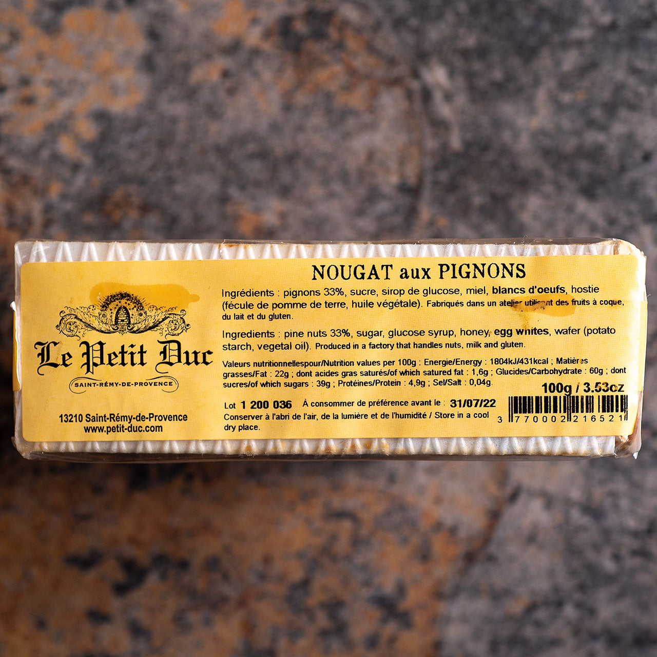 Le Petit Duc French Pine Nut Nougat aux Pignons