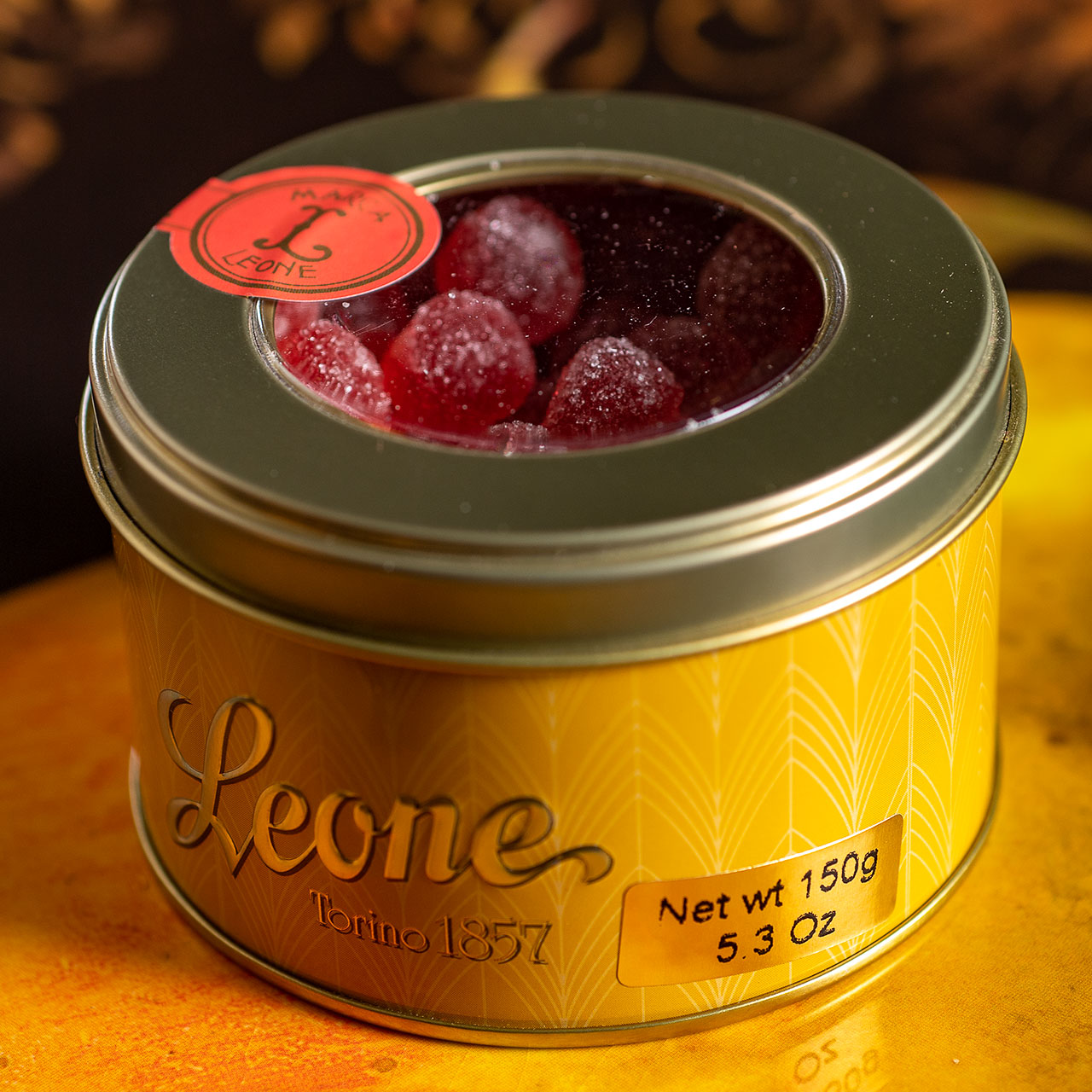 Leone Blood Orange Fruit Jelly Drops in a Tin