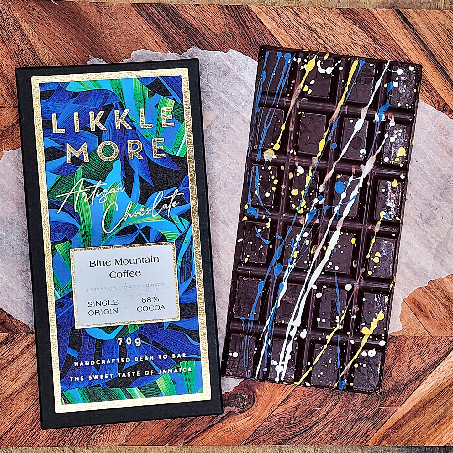 Likkle More Blue Mountain Coffee 68% Dark Chocolate Bar