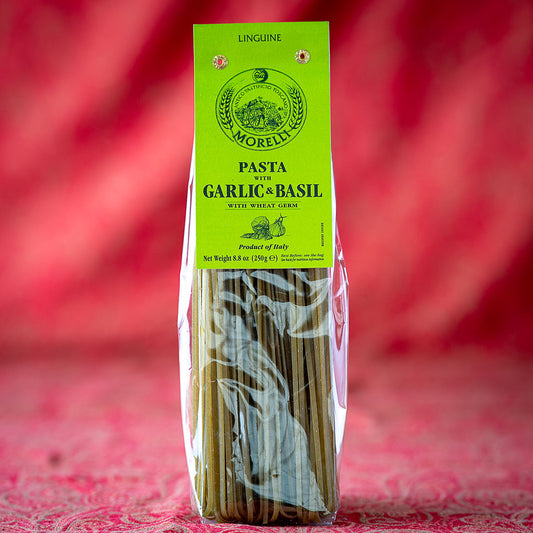 Linguine with Basil and Garlic Morelli Wheat Germ Pasta