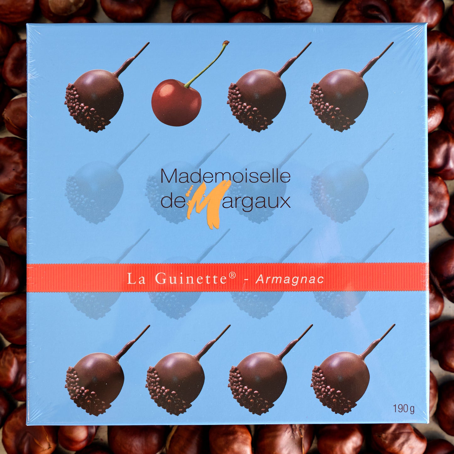 Mademoiselle de Margaux La Guinette Armagnac Chocolate Covered Cherries w Armagnac - 16 piece