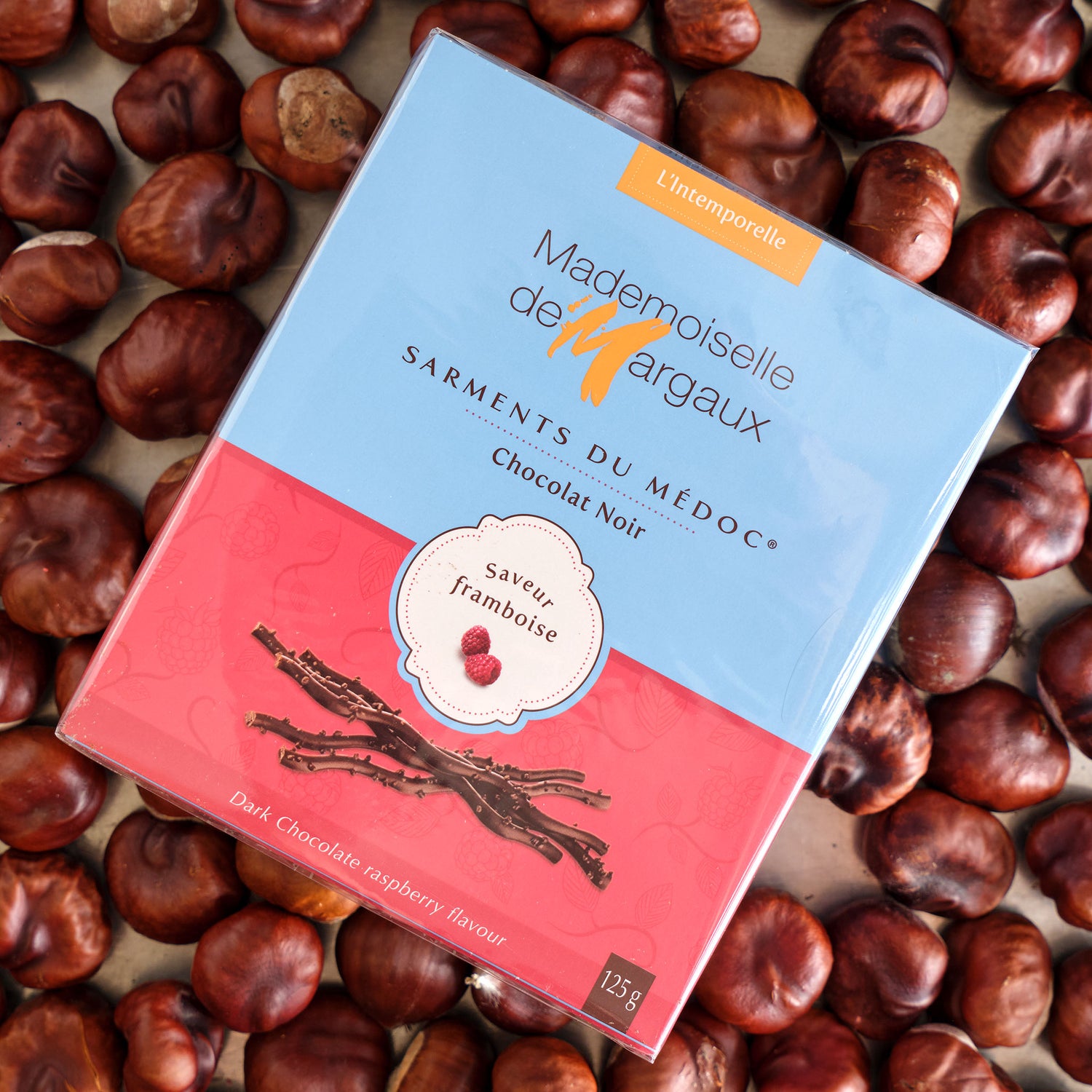Mademoiselle de Margaux Saveur Framboise Dark Chocolate Twigs with Raspberry