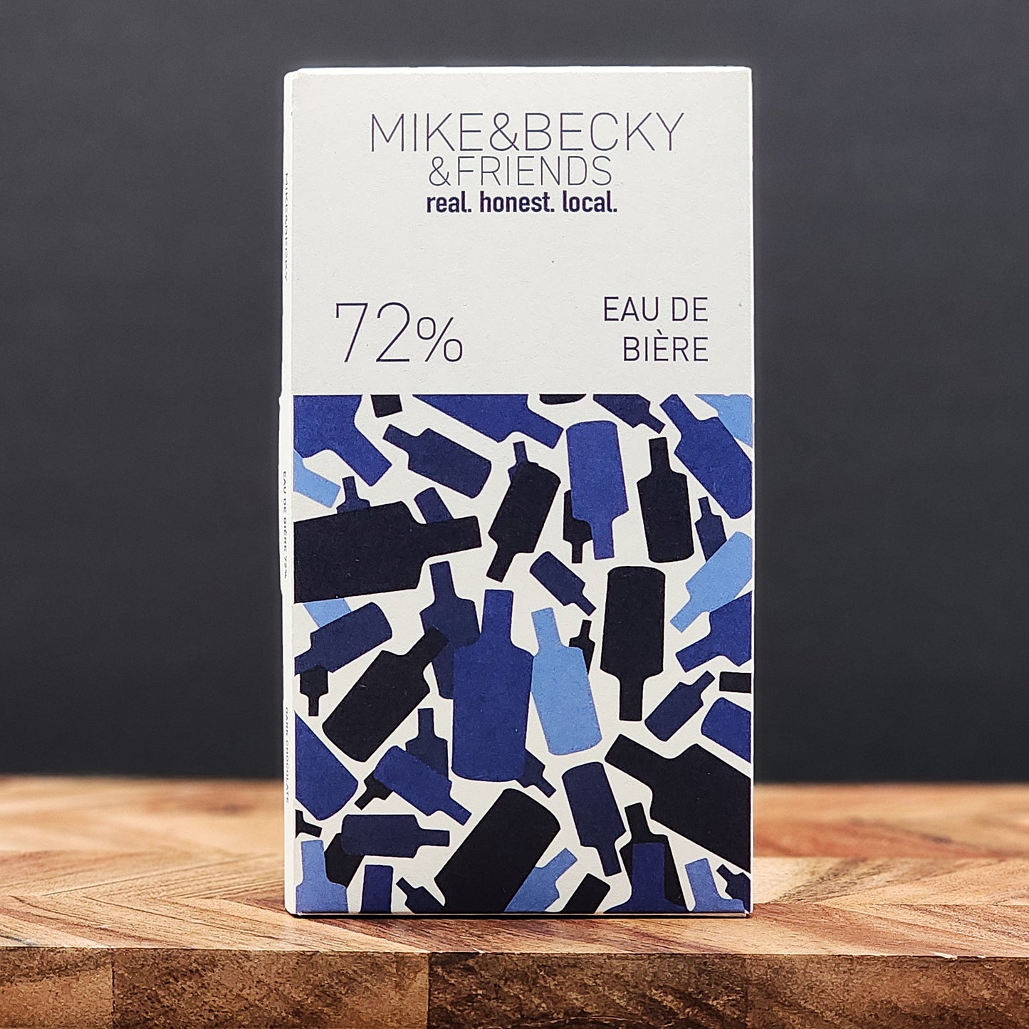 Mike & Becky Eau De Biere ( Beer ) 72% Dark Chocolate Bar