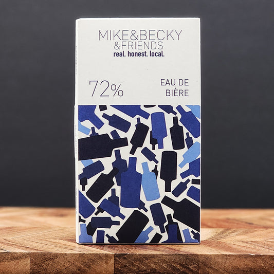Mike & Becky Eau De Biere ( Beer ) 72% Dark Chocolate Bar