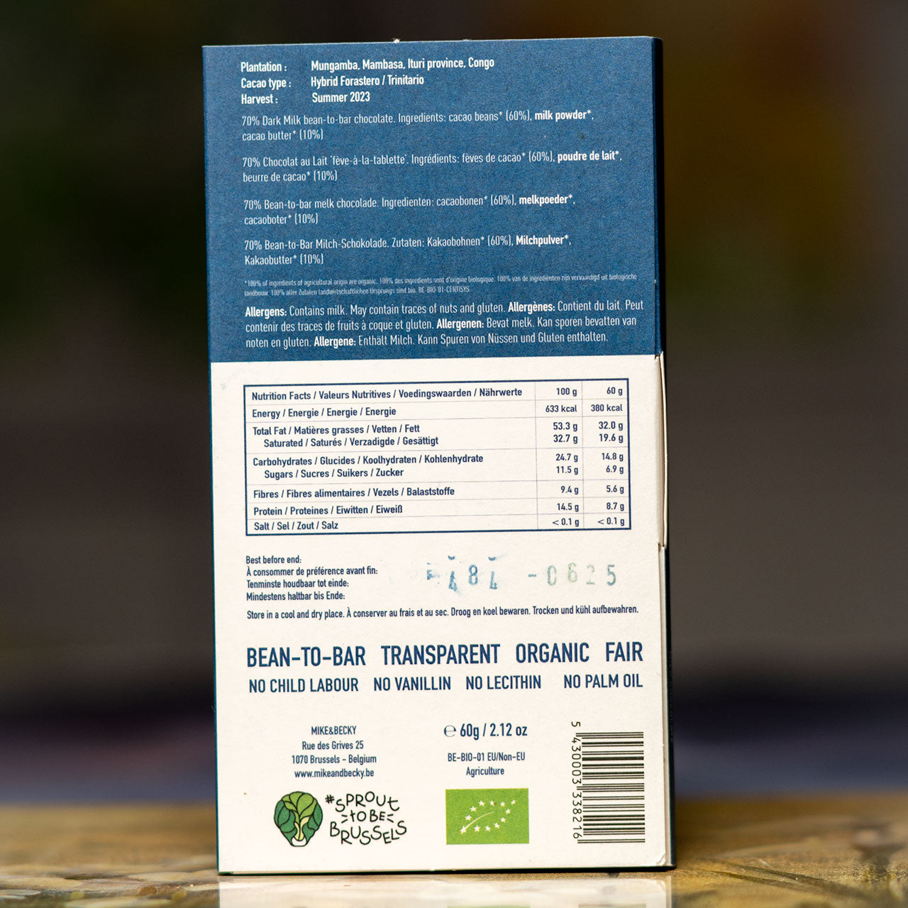 Mike & Becky Organic 70% Zero Sugar Mungamba Milk Chocolate Bar