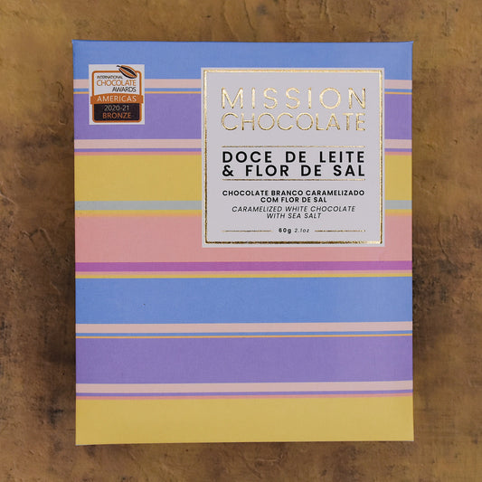 MISSION Chocolate Dulce De Leche with Flor de Sal Caramelized White Chocolate Bar