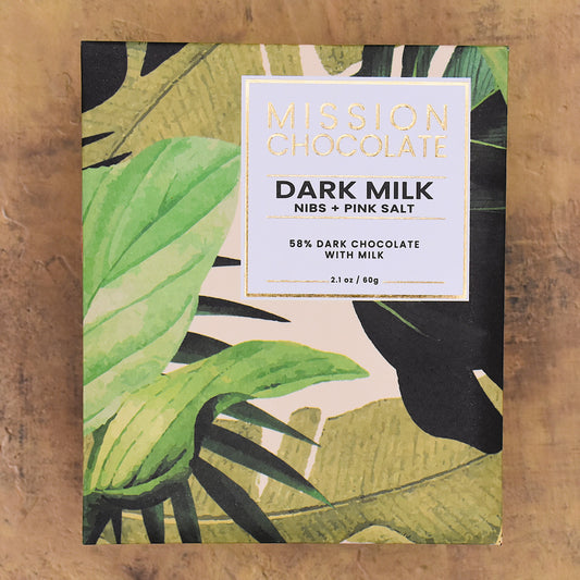 MISSION Chocolate 58-percent Dark Milk Bar with Cocoa Nibs